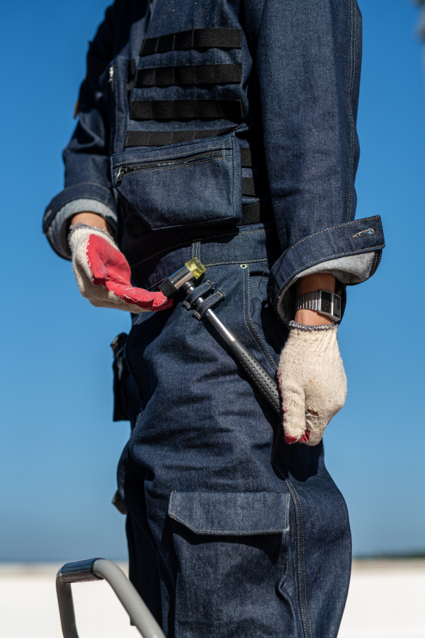 Tool holder on left leg