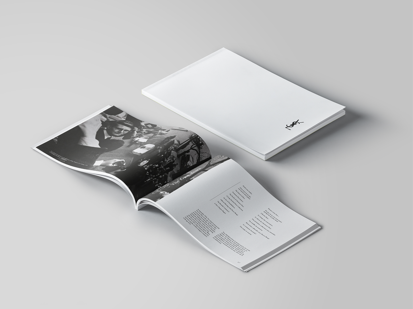 Front cover and inner spread, pages 16 and 17, of YSL Legacy Book